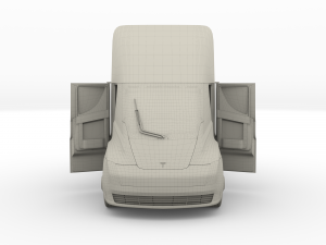 tesla truck with interior silver Modello 3D