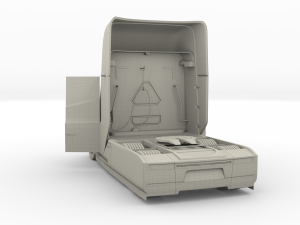 tesla truck with interior silver Modello 3D