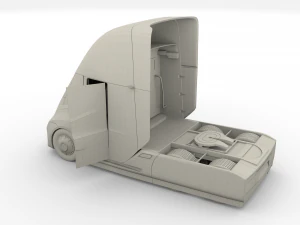 tesla truck with interior silver 3D Model