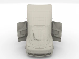 tesla truck with interior silver 3D Model