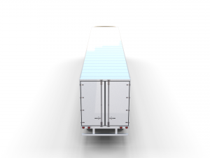 tesla truck with interior and trailer silver 3D Model