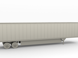 tesla truck with chassis interior and trailer silver Modelo 3D