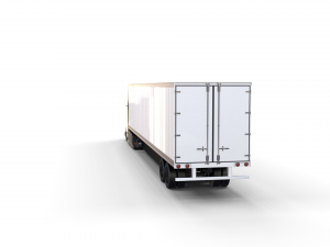 tesla truck with chassis interior and trailer silver Modelo 3D