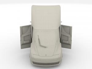 tesla truck with chassis interior and trailer silver Modelo 3D