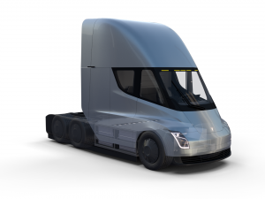 tesla truck with chassis interior and trailer silver Modelo 3D