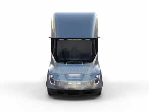 tesla truck with chassis interior and trailer silver Modelo 3D