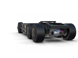 tesla truck with chassis interior and trailer silver Modelo 3D