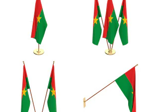 paquet de drapeau du burkina faso Modèle 3D