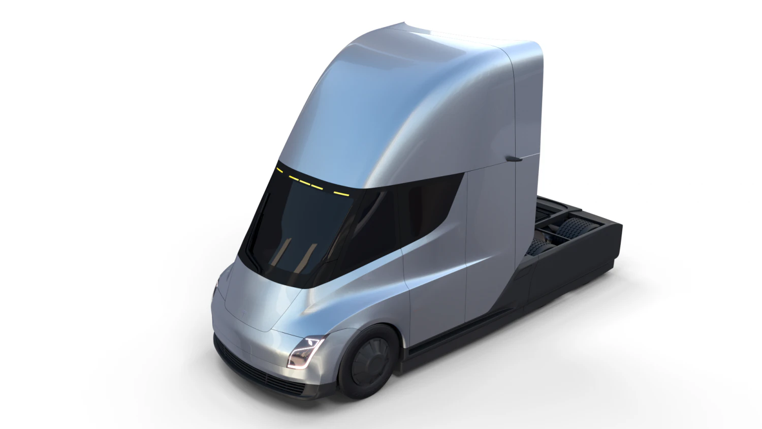 tesla truck silver 3D Model .c4d .max .obj .3ds .fbx .stl .blend