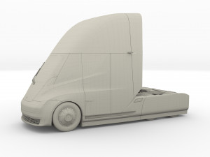 tesla truck silver 3D Модель