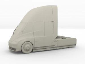 tesla truck silver 3D Model
