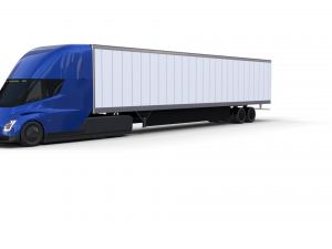 tesla truck blue w trailer 3D 모델