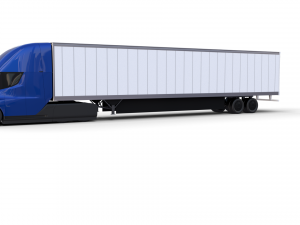 tesla truck blue w trailer 3D 모델