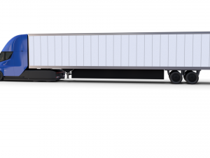 tesla truck blue w trailer 3D 모델