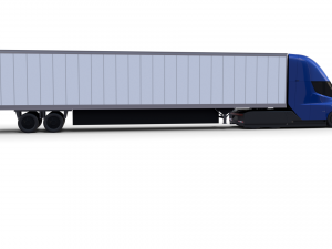 tesla truck blue w trailer 3D 모델