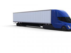 tesla truck blue w trailer 3D 모델