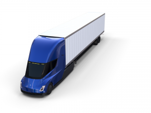 tesla truck blue w trailer 3D 모델