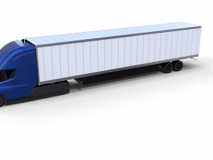 tesla truck blue w trailer 3D 모델