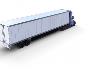 tesla truck blue w trailer 3D 모델