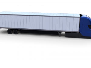 tesla truck blue w trailer 3D 모델