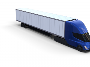 tesla truck blue w trailer 3D 모델