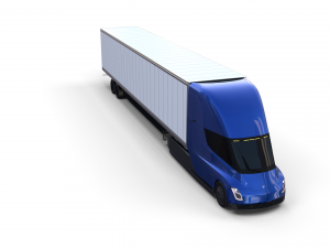 tesla truck blue w trailer 3D 모델