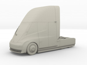 tesla truck blue w trailer 3D 모델