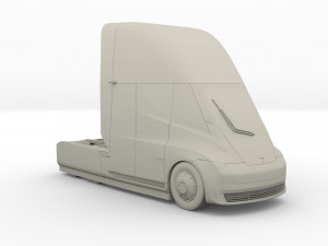 tesla truck blue w trailer 3D 모델