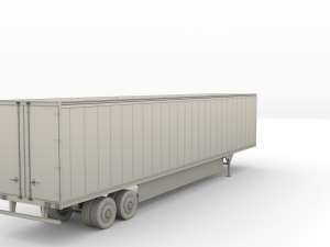 tesla truck blue w trailer 3D 모델