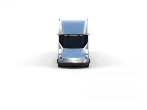 tesla truck silver w trailer 3D Model