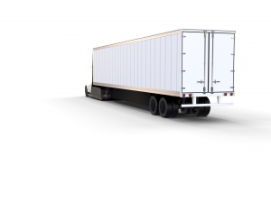 tesla truck silver w trailer 3D 模型