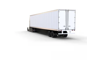 tesla truck silver w trailer 3D Model