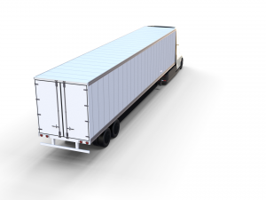 tesla truck silver w trailer 3D 模型