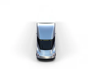 tesla truck silver w trailer 3D Model