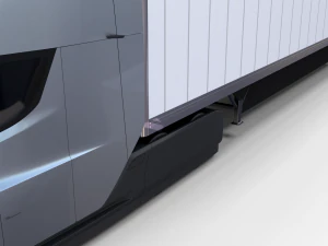 tesla truck silver w trailer 3D Model