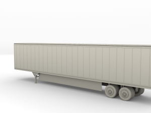 tesla truck silver w trailer 3D 模型