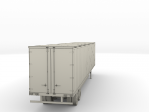 tesla truck silver w trailer 3D 模型