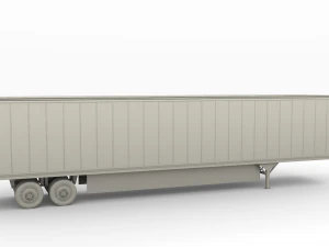 tesla truck silver w trailer 3D Model