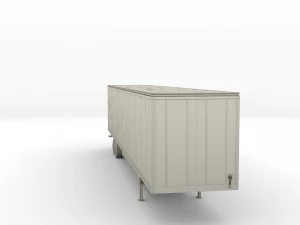 tesla truck silver w trailer 3D Model