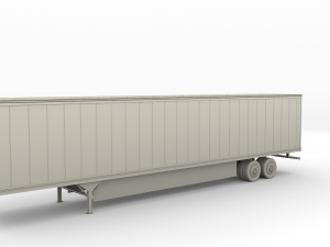 tesla truck silver w trailer 3D 模型