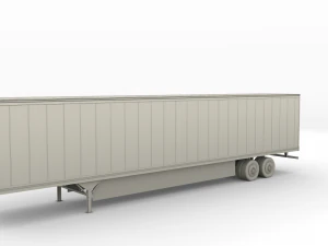tesla truck silver w trailer 3D Model