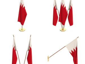 Bahrein vlagpakket 3D Model