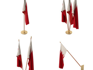 bahrain flag pack Modelo 3D