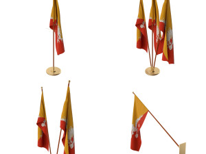 bhutan flag pack 3D-Modell