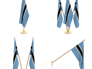 botswana flag pack 3D Model