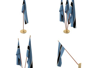 botswana flag pack 3D Model