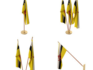 brunei flag pack Modèle 3D