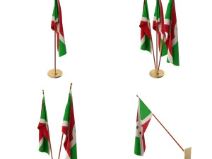 burundi flag pack 3D Model