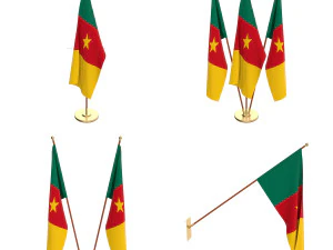 пакет флагов Камеруна 3D Модель