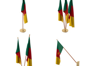 cameroon flag pack Model 3D